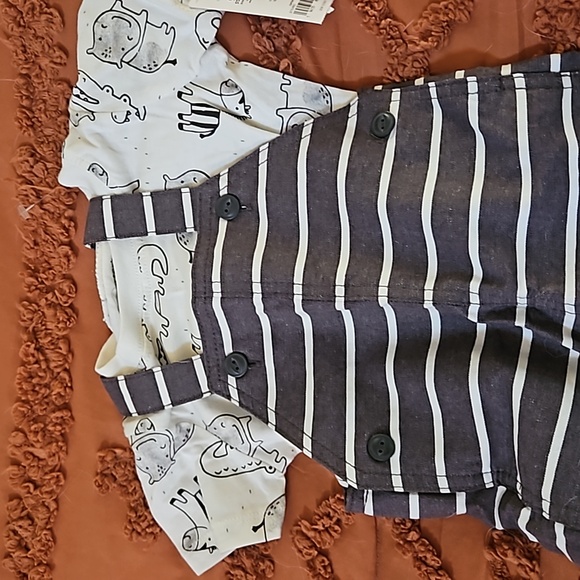 2 piece overalls cute carters animal set 18 months - Picture 2 of 3